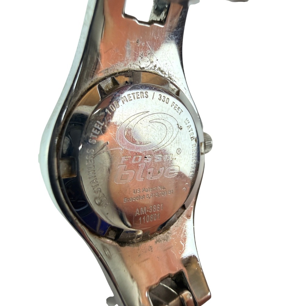 Fossil Blue AM-3861 Womens Watch Stainless Steel Needs Battery - Picture 4 of 4